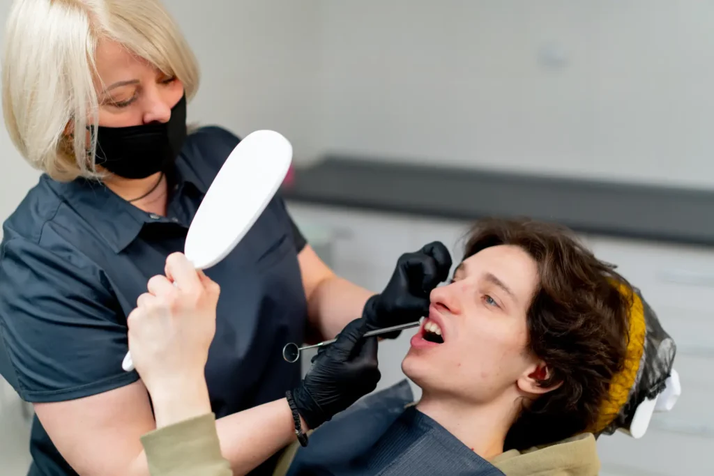 doctor examining patient