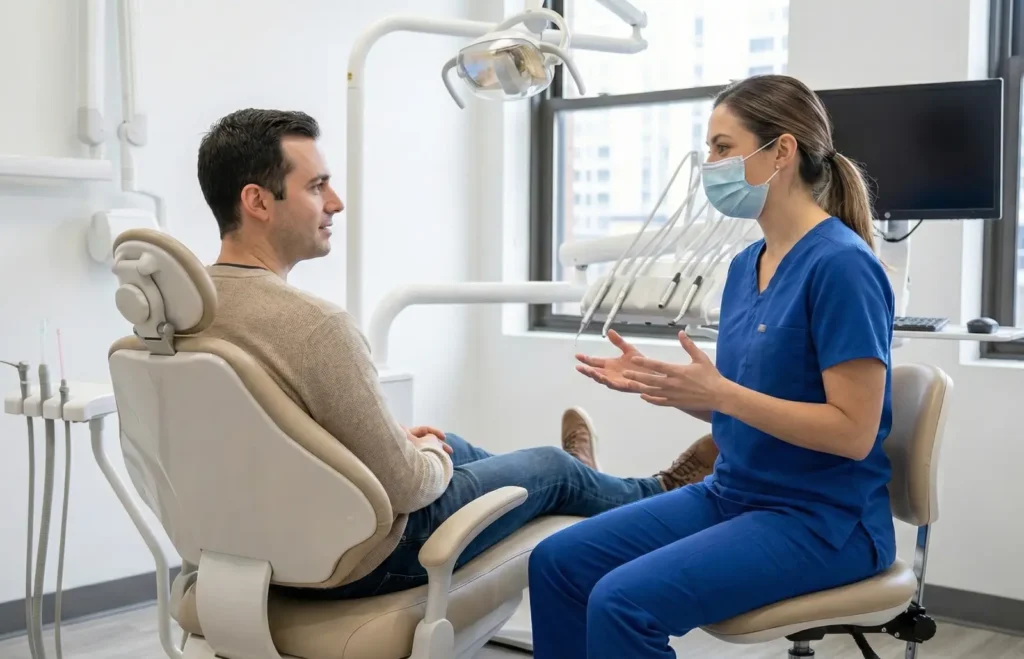 dental expert and patient