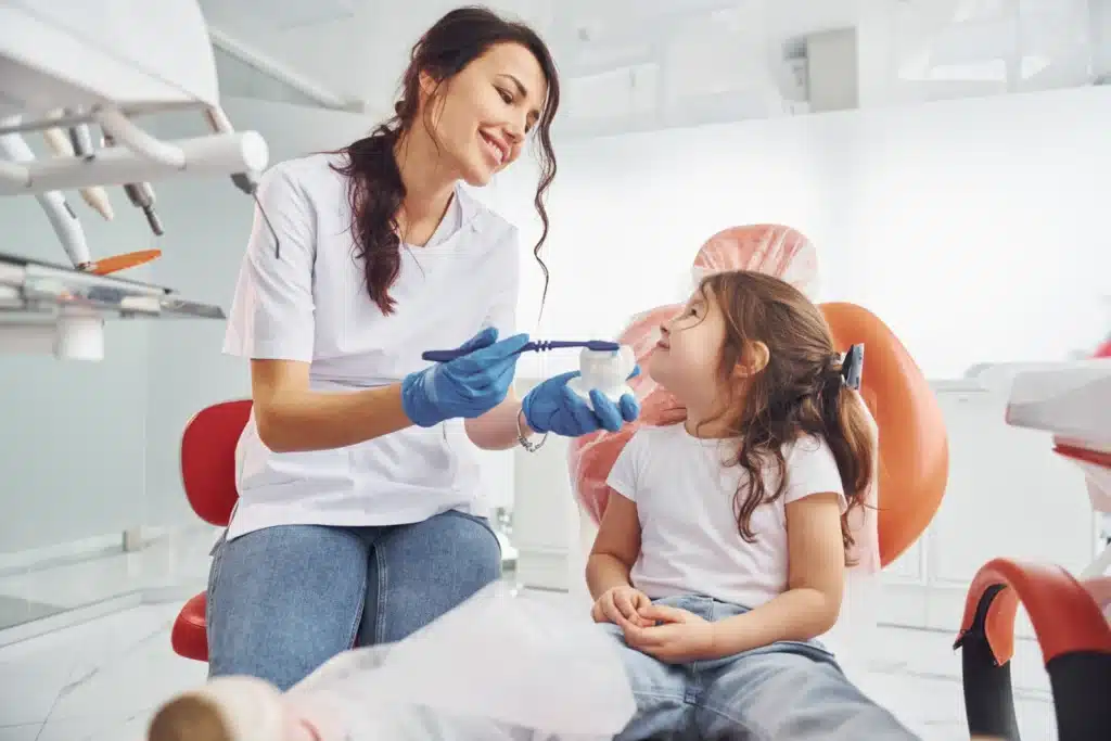 girl visiting dentist