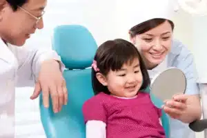 dentist comforting the child