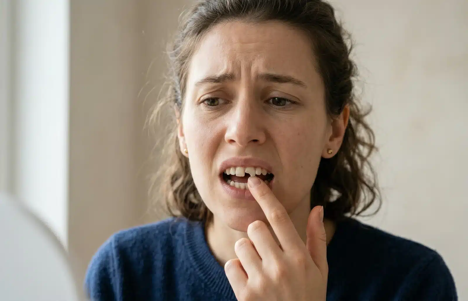 chipped tooth of a woman