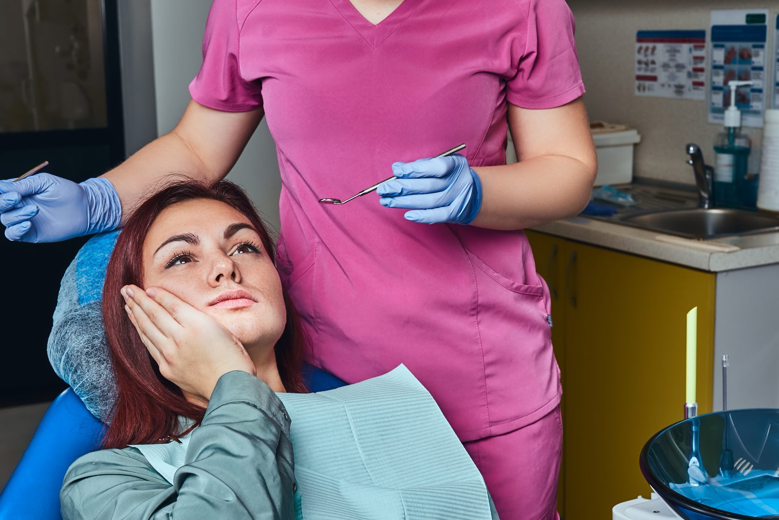 Nervous patient feeling anxious in the dental chair before treatment at Dental Nook Brisbane