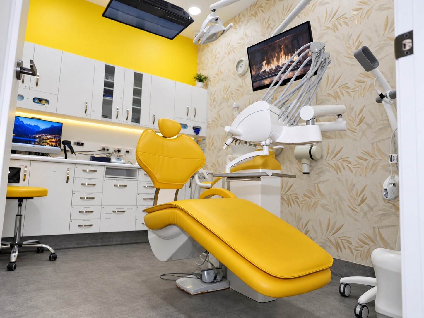 Modern Dental Nook treatment room with a yellow dental chair